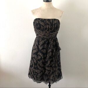 Nanette Lepore strapless silk black dress mini length